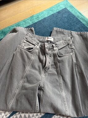 Agolde Men's Washed Gray Relaxed Panel-Seam Jeans